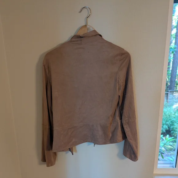 Max Studio Faux Suede Elegant Tan Women's Jacket Size M - Picture 6 of 7